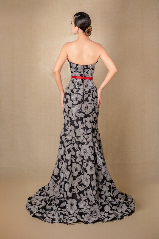 Vestido negro estampado